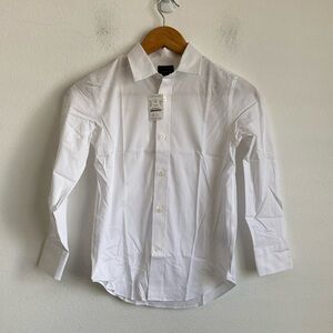 J Crew Boys' long-sleeve flex Thompson shirt Size 8 White Color‎